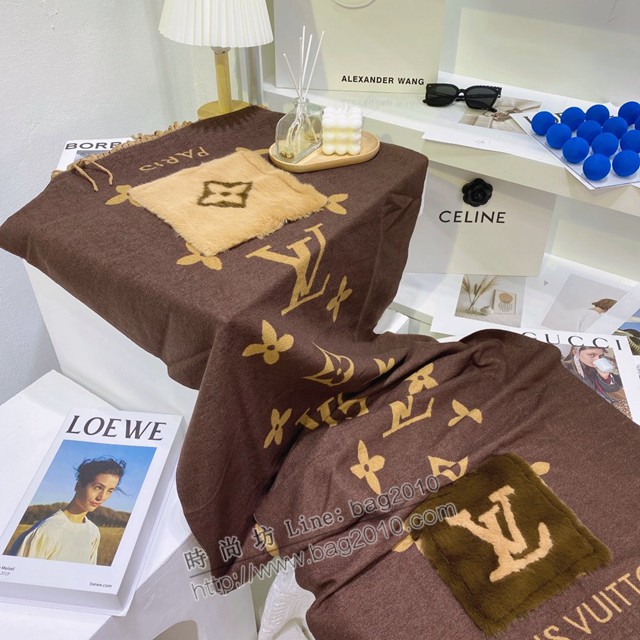 Louis Vuitton女士羊絨圍巾 路易威登ColdReykjavik圍巾披肩 LV大驢家口袋披肩  mmj1271
